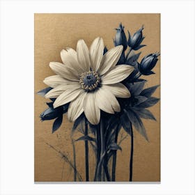 hamptons Daisy In A Vase Canvas Print