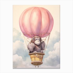 Baby Gorilla 3 In A Hot Air Balloon Canvas Print