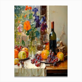 Fruit And Wine Canvas Print