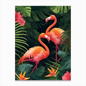 Greater Flamingo Bolivia Tropical Illustration 8 Canvas Print