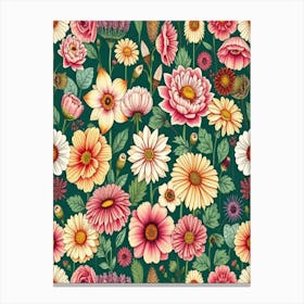 Floral Seamless Pattern Canvas Print