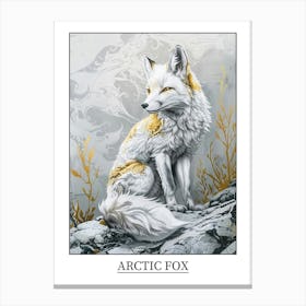 Arctic Fox Precisionist Illustration 4 Poster Canvas Print