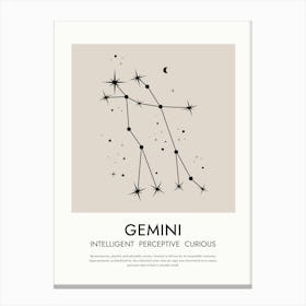 Gemini Zodiac Print Canvas Print