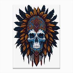 Native American Skull Painting (2) Canvas Print