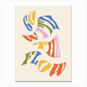 Go With The Flow Rainbow colourful Canvas Print