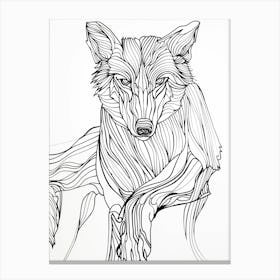 Wolf Drawing animal lines art Canvas Print