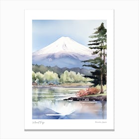 Mount Fuji, Japan 3 Watercolour Travel Poster Canvas Print