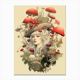 Mushroom Surreal Portrait 4 Canvas Print