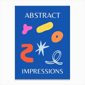 Abstract Impressions Poster 1 Blue Canvas Print