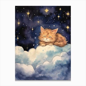 Baby Lynx 1 Sleeping In The Clouds Canvas Print