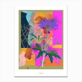 Nigella 6 Neon Flower Collage Poster Canvas Print