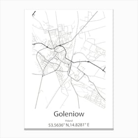 Goleniow,Poland Minimalist Map Canvas Print