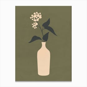 Minimal Abstract Art Vase Flower 7 Canvas Print