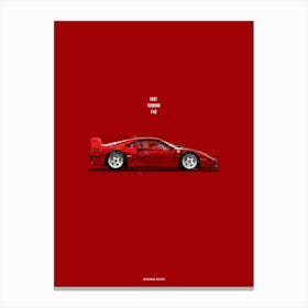 Cars in Colors, Ferrari F40 Canvas Print