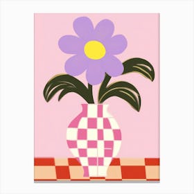 Pansies Flower Vase 8 Canvas Print