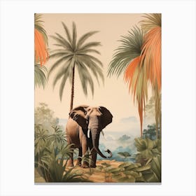 Elephant 3 Tropical Animal Portrait Canvas Print