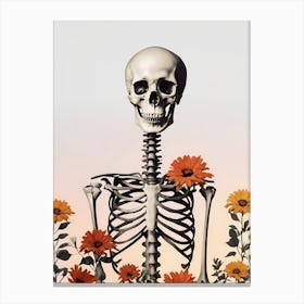Floral Skeleton Botanical Anatomy (2) Canvas Print