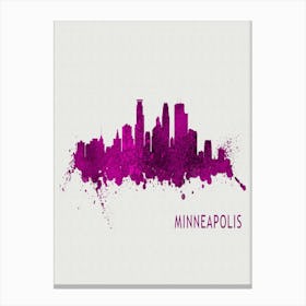 Minneapolis Minnesota City Purple Canvas Print