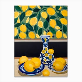 Lemons On A Table Canvas Print