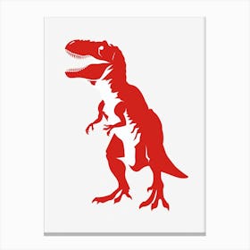 Red T Rex Silhouette 1 Canvas Print