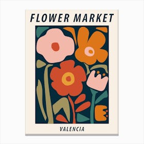 Flower market Valencia, Abstract flowers, Floral art Canvas Print