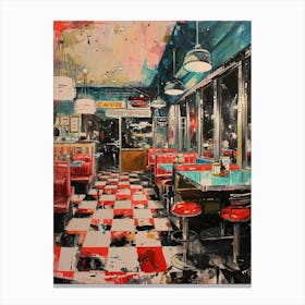 Kitsch Retro Diner Brushstrokes Canvas Print