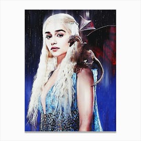 Daenerys The Queen Dragons Canvas Print