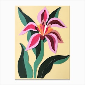 Cut Out Style Flower Art Orchid 1 Canvas Print