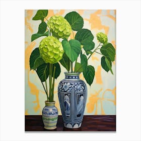 Flowers In A Vase Still Life Painting Hydrangea 3 Canvas Print