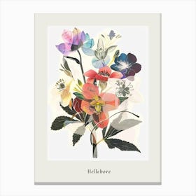 Hellebore 2 Collage Flower Bouquet Poster Canvas Print