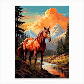 Horse In The Mountains Canvas Print