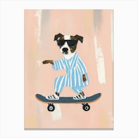 Skateboard Dog Canvas Print