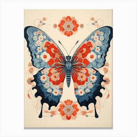 Butterfly Animal Drawing In The Style Of Ukiyo E 2 Canvas Print