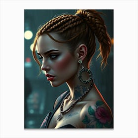 Tattooed Girl 1 Canvas Print