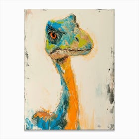 Abstract Dinosaur Brushstrokes White Background Canvas Print