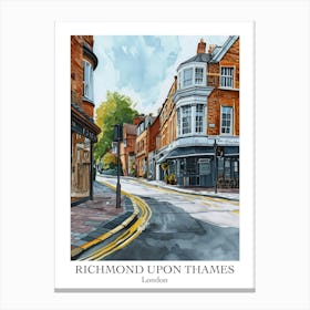 Richmond Upon Thames London Borough   Street Watercolour 4 Poster Canvas Print