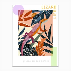 Lizard In The Leaves Modern Abstract Illustration 4 Poster Canvas Print