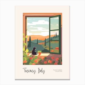 Tuscany Cat On A Window 2 Italian Summer Collection Canvas Print
