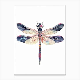 Colourful Insect Illustration Dragonfly 15 Canvas Print