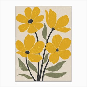 Vintage Yellow Flowers Canvas Print