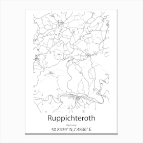 Ruppichteroth,Germany Minimalist Map Leinwandbild