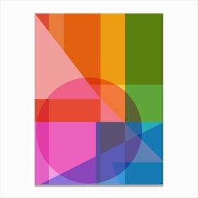 Bright Modern Geometric Rainbow Shapes Canvas Print