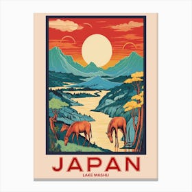 Lake Mashu, Visit Japan Vintage Travel Art 4 Canvas Print