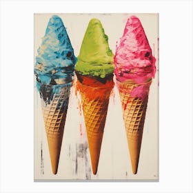 Pop Art Colourful Ice Cream Inspired 4 Canvas Print