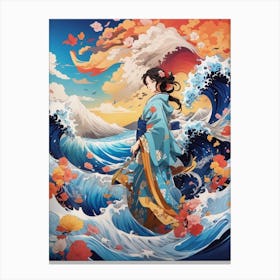 The Great Wave off Kanagawa - Anime Style 2 Canvas Print