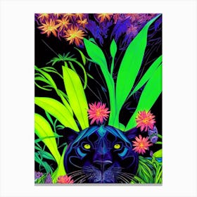 Colorful Black Panther Canvas Print