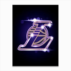 Los Angeles Lakers Neon Canvas Print