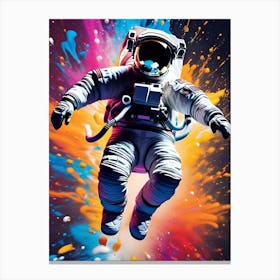 Cosmonaut, Graffiti, man, cosmos, space, colorful Canvas Print