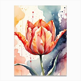 Blossoming Dreams of Spring A Tulip Watercolor Painting 1 Stampe su tela