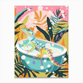 Lizard In The Bathtub Modern Abstract Illustration 1 Canvas Print